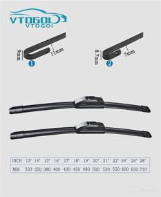 img 3 attached to 🚗 VTOGOI OEM Quality 26''+16'' Premium All-Season Auto Windshield Natural Rubber J-Hook Wiper Blades: Reliable Protection for Your Vehicle