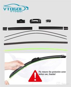 img 2 attached to 🚗 VTOGOI OEM Quality 26''+16'' Premium All-Season Auto Windshield Natural Rubber J-Hook Wiper Blades: Reliable Protection for Your Vehicle