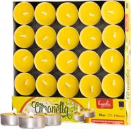 keep mosquitoes away with 50-pack tealight citronella candles - 4 hour burn time - deet free! логотип