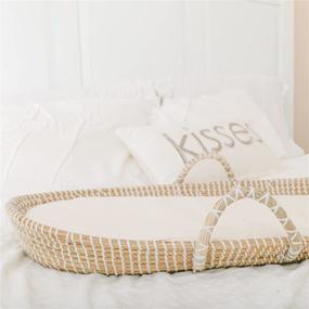 img 1 attached to 🌿 Premium Organic Moses Basket Changing Topper - Soft Seagrass Woven Diaper Changing Pad for Dresser or Table