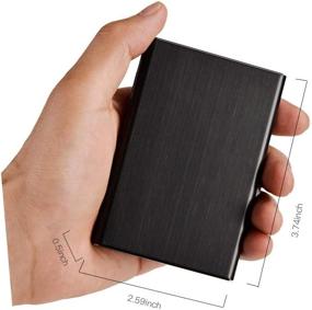 img 1 attached to RFID Credit Card Holder For Women & Men - Stainless Steel Wallet W/ 5PCS Card Slots