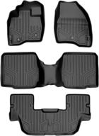 🛡️ maxliner floor mats 3 row liner set black for 2011-2014 ford explorer with 2nd row center console: superior protection for your ford explorer's interior logo