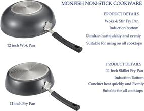 img 3 attached to Upgrade Your Cooking With Monfish'S 4-Piece Wok And Fry Pan Set: Non-Stick And Compatible With All Stovetops!