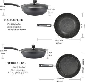 img 2 attached to Upgrade Your Cooking With Monfish'S 4-Piece Wok And Fry Pan Set: Non-Stick And Compatible With All Stovetops!