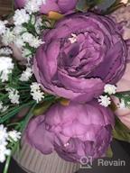 img 1 attached to Vintage Artificial Peony Bouquet - Luyue New Green Silk Flowers review by Mark Sergio