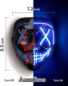 img 2 attached to Get Your Party Started With AnanBros Scary LED Halloween Mask - Perfect For Masquerade, Cosplay And More! Shop Now For Men, Women And Kids
