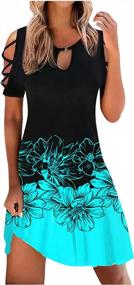 img 3 attached to Boho Vintage Midi Dress: модное летнее пляжное платье с цветочным принтом для женщин 2022 с открытыми плечами и графическим дизайном