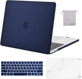 img 4 attached to MOSISO Compatible With MacBook Pro 13 Inch Case M2 2022, 2021, 2020-2016 A2338 M1 A2251 A2289 A2159 A1989 A1708 A1706, Plastic Hard Shell&Keyboard Cover&Screen Protector&Storage Bag, Navy Blue