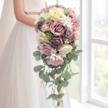 dusty rose & ivory artificial flower wedding bouquet - perfect for wedding party, church, home decor and tossing by hiiarug logo