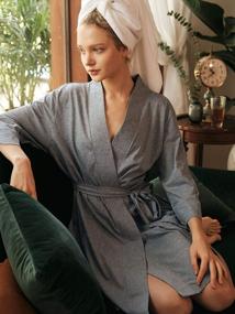 img 2 attached to Cotton Kimono Robes For Women: Lightweight And Soft Bath Robe For Comfortable Sleepwear