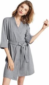 img 4 attached to Cotton Kimono Robes For Women: Lightweight And Soft Bath Robe For Comfortable Sleepwear