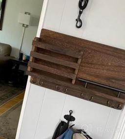 img 6 attached to Add Charm To Your Entryway With A Rustic Wooden Mail And Key Holder - Wall Mounted Organizer With Key Hooks And Mail Sorter In Dark Brown - Perfect Home Decor For Mudroom And Hallway