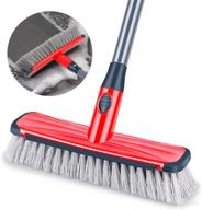 🧽 adjustable long handle floor scrub brush – 2 in 1 stiff bristle scrubber with scrape and brush function – ideal for shower cleaning, deck, bathroom, kitchen, tub, patio, tile, grout, swimming pool, and garages logo