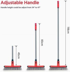 img 2 attached to 🧽 Adjustable Long Handle Floor Scrub Brush – 2 in 1 Stiff Bristle Scrubber with Scrape and Brush Function – Ideal for Shower Cleaning, Deck, Bathroom, Kitchen, Tub, Patio, Tile, Grout, Swimming Pool, and Garages