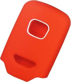 img 2 attached to 🔑 Silicone Key Fob Cover Case Protector for Honda Accord Civic CR-V CRV Pilot - 2 Pieces, Black Red