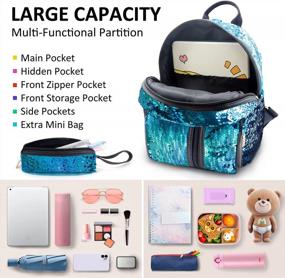 img 2 attached to Mini Sequin Backpack 11": стильные блестящие рюкзаки для девочек, женщин и женщин