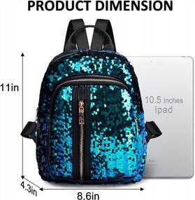 img 3 attached to Mini Sequin Backpack 11": Stylish Glitter Backpacks For Girls, Women & Ladies