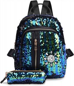 img 4 attached to Mini Sequin Backpack 11": Stylish Glitter Backpacks For Girls, Women & Ladies