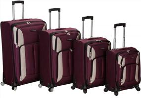 img 4 attached to Travel In Style And Durability With Rockland Impact Softside Spinner Luggage Set In Burgundy - 4-Piece Collection (18/22/26/30)