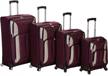 travel in style and durability with rockland impact softside spinner luggage set in burgundy - 4-piece collection (18/22/26/30) logo