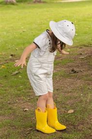 img 1 attached to ALLENSKY Handles Toddler Waterproof Boots（Yellow）: Stylish & Sturdy Boys' Shoes for All-Season Adventure