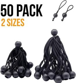 img 1 attached to 🔒 Versatile 4inch & 6 inch 50PK Ball Bungee Canopy Cord in Black Color: Ideal for Securing Household and Automotive Items