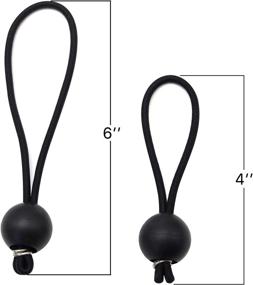 img 3 attached to 🔒 Versatile 4inch & 6 inch 50PK Ball Bungee Canopy Cord in Black Color: Ideal for Securing Household and Automotive Items