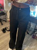 img 1 attached to Women'S Casual Loose High Waisted Straight Leg Baggy Cargo Pants With Pockets review by Justin Luna