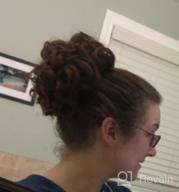 img 1 attached to Transform Your Look With SWACC'S Dark Brown Curly Hair Bun Extension - Easy Stretch Combs Clip-In Ponytail Hairpiece review by Leah Nelson