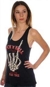 img 1 attached to Get Edgy With Delfina'S Rock N Roll Skeleton Tank Top For Women