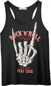 img 4 attached to Get Edgy With Delfina'S Rock N Roll Skeleton Tank Top For Women