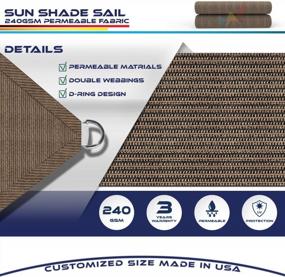 img 2 attached to Windscreen4Less Rectangle Sun Shade Sail 3Ft X 3Ft Heavy Duty 240GSM Outdoor Pergola Cover UV Block Fabric Brown