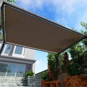 img 4 attached to Windscreen4Less Rectangle Sun Shade Sail 3Ft X 3Ft Heavy Duty 240GSM Outdoor Pergola Cover UV Block Fabric Brown