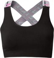 black seamless nfinity sports bra for women's workout logo