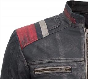 img 2 attached to Revamp Your Biker Style With Retro Cafe Racer Leather Jacket For Men