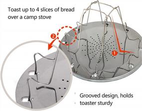 img 2 attached to ORZ складная походная плита из нержавеющей стали 4 ломтика подставка для тостера для барбекю гриль вечеринка на открытом воздухе туризм кемпинг рыбалка пикник