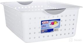 img 3 attached to 📦 Sterilite Large White Ultra Basket - 16268006 Kitchen Storage Organizers: 15 7/8 x 12 7/8 x 6 inches, 1.1 pounds