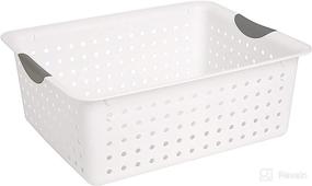 img 2 attached to 📦 Sterilite Large White Ultra Basket - 16268006 Kitchen Storage Organizers: 15 7/8 x 12 7/8 x 6 inches, 1.1 pounds