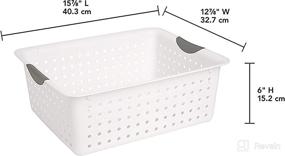 img 1 attached to 📦 Sterilite Large White Ultra Basket - 16268006 Kitchen Storage Organizers: 15 7/8 x 12 7/8 x 6 inches, 1.1 pounds