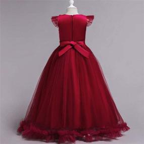 img 2 attached to Bridesmaid Wedding Princess Communion Burgundy Girls' Clothing ~ Dresses