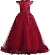 bridesmaid wedding princess communion burgundy girls' clothing ~ dresses logo