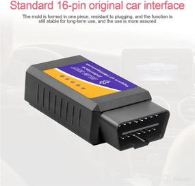 img 2 attached to 🔌 Беспроводной Bluetooth сканер OBD2: диагностический инструмент для проверки сигнала "Check Engine" на всех автомобилях - совместим с iOS и Android.