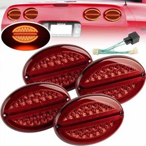img 4 attached to C5 Corvette LED Tail Turn Signal Light Assembly For Chevy Corvette C5 1997 1998 1999 2000 2001 2002 2003 2004 Chevrolet-C5 Rear Driving Running Brake Lamps USDM Red Lens Replace OEM#16523533 16523534
