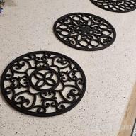 img 1 attached to SMARTAKE 6-Piece Silicone Trivet Mats Set - Multi-Use Kitchen Mats, Non-Slip Durable Table Mats For Hot Pot Holders, Dishes, Countertops And Home - Intricately Carved Coasters In Stylish Black review by Ryan Gilliam