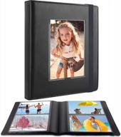4x6 фотоальбом pu кожаный обложка книга с картинками черная внутренняя страница с передним окном, вмещает 136 фотографий для ребенка свадьба семья дети anniversar логотип