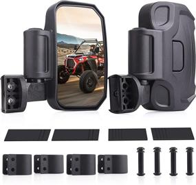 img 4 attached to 🔍 Enhanced UTV Side View Mirrors: MICTUNING Upgraded with Adjustable Roll Bar Mounts and Shock-proof Lens for Polaris, Kawasaki, Yamaha, and More