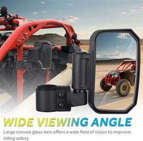 img 3 attached to 🔍 Enhanced UTV Side View Mirrors: MICTUNING Upgraded with Adjustable Roll Bar Mounts and Shock-proof Lens for Polaris, Kawasaki, Yamaha, and More