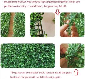 img 1 attached to 10Pcs Artificial Hedges Boxwood Panels - 26 SQ Feet For Indoor/Outdoor Decoration