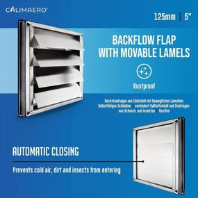 img 3 attached to Premium Calimaero VKE 5-Inch Stainless Steel Air Vent Louvre With Gravity Flap Grille