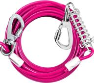 🐶 durable chew proof dog tie out cable - 50ft long leash for yard, heavy duty dog runner, outdoor training & camping, sturdy chains for dogs outside logo